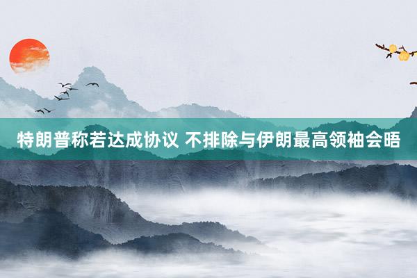 特朗普称若达成协议 不排除与伊朗最高领袖会晤