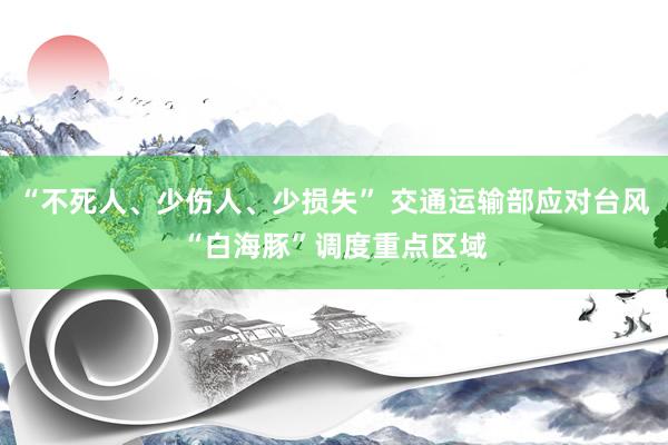 “不死人、少伤人、少损失” 交通运输部应对台风“白海豚”调度重点区域