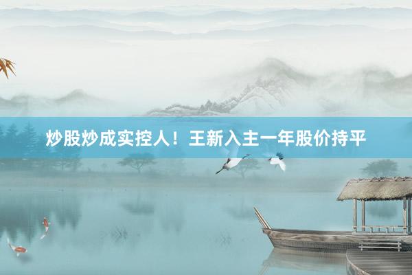 炒股炒成实控人！王新入主一年股价持平