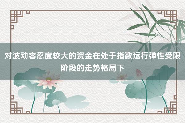 对波动容忍度较大的资金在处于指数运行弹性受限阶段的走势格局下