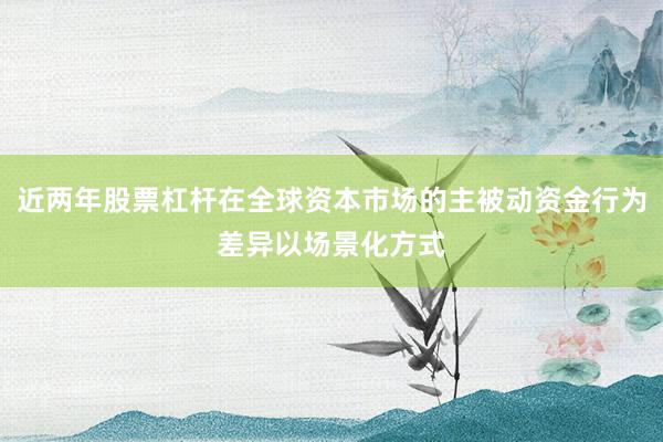 近两年股票杠杆在全球资本市场的主被动资金行为差异以场景化方式