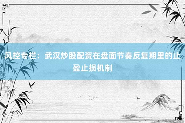 风控专栏：武汉炒股配资在盘面节奏反复期里的止盈止损机制