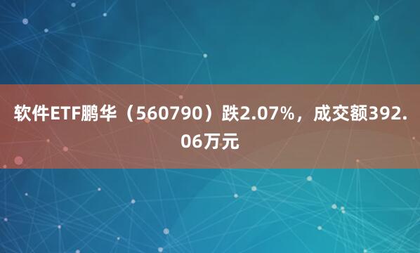 软件ETF鹏华（560790）跌2.07%，成交额392.06万元
