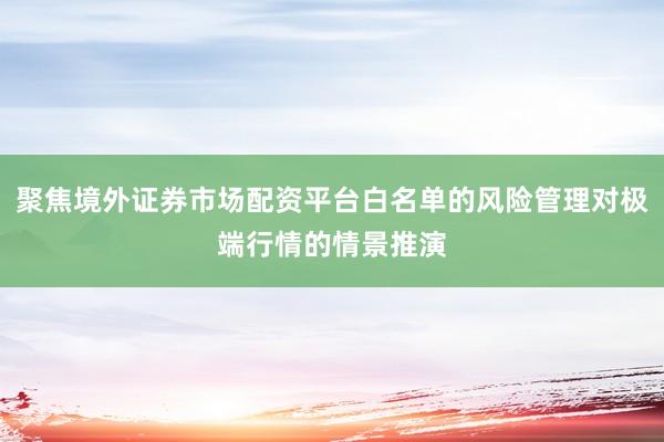 聚焦境外证券市场配资平台白名单的风险管理对极端行情的情景推演