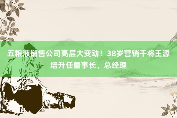 五粮液销售公司高层大变动！38岁营销干将王源培升任董事长、总经理