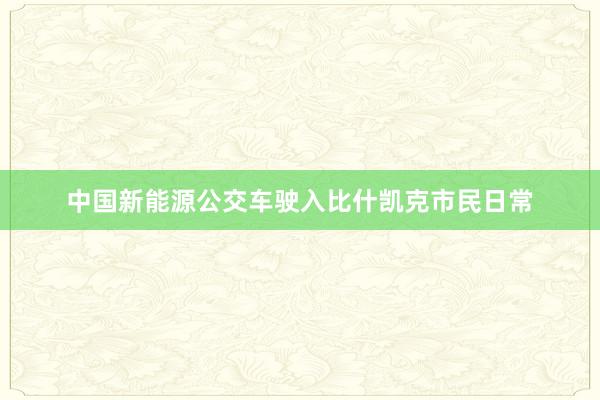 中国新能源公交车驶入比什凯克市民日常