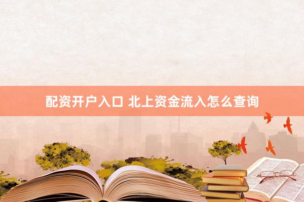 配资开户入口 北上资金流入怎么查询