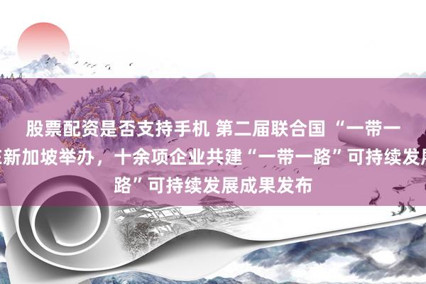 股票配资是否支持手机 第二届联合国 “一带一路”峰会在新加坡举办，十余项企业共建“一带一路”可持续发展成果发布