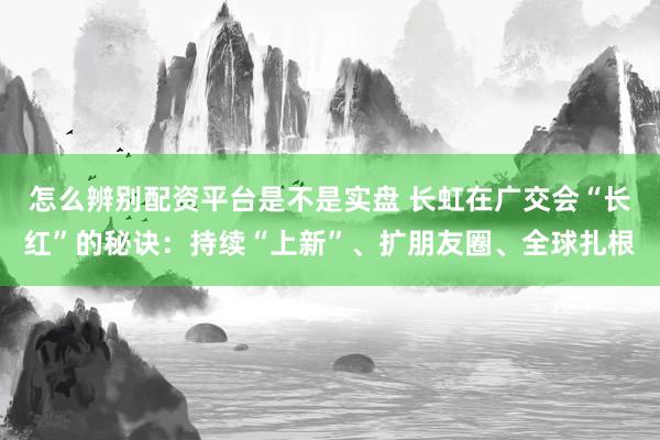 怎么辨别配资平台是不是实盘 长虹在广交会“长红”的秘诀：持续“上新”、扩朋友圈、全球扎根