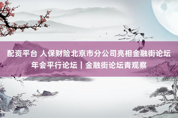 配资平台 人保财险北京市分公司亮相金融街论坛年会平行论坛｜金融街论坛青观察