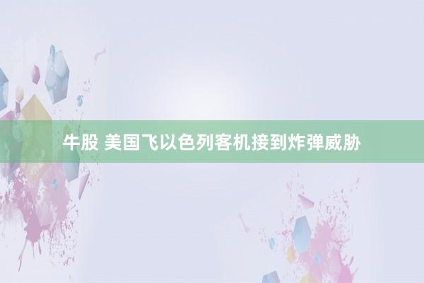 牛股 美国飞以色列客机接到炸弹威胁