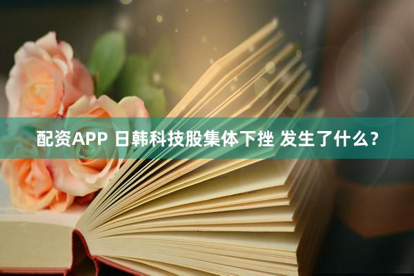 配资APP 日韩科技股集体下挫 发生了什么？